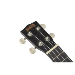 Mahalo Kahiko Plus Soprano Uke - Trans Black (Wide Neck) With gig bag