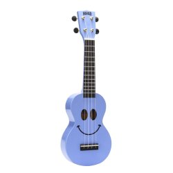 Mahalo Smiley Series Soprano Ukulele - Light Blue Med taske