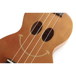Mahalo Smiley Series Soprano Ukulele - Trans Brown Med taske