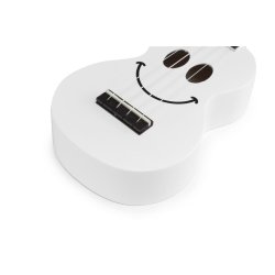 Mahalo Smiley Series Soprano Ukulele - White Med taske