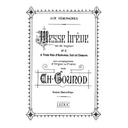 Gounod Charles Messe Breve No 5 C Major Bl437 Voice & Organ Score