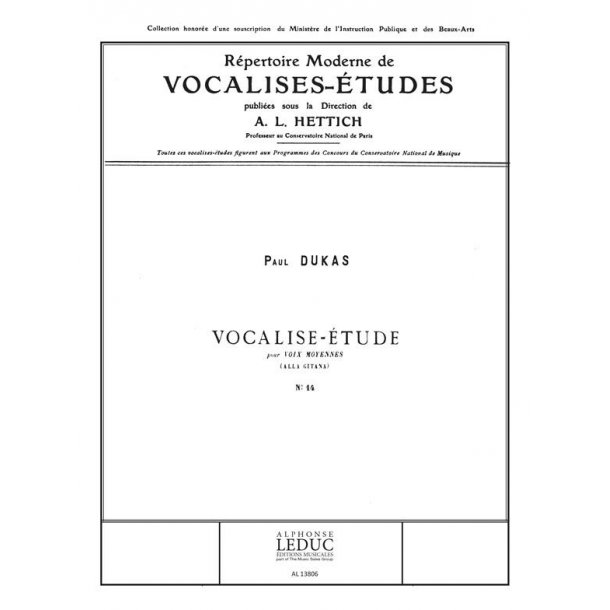 Paul Dukas: Vocalise (med) (Voice & Piano)