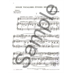 Henri B&uuml;sser: 12 Vocalises-Etudes - Edition A (sop/ten) (Voice & Piano)