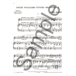 Henri B&uuml;sser: 12 Vocalises-Etudes - Edition A (sop/ten) (Voice & Piano)