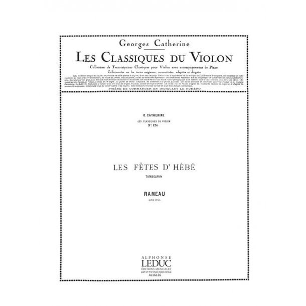 Jean-Philippe Rameau: Tambourin (Classiques No.130) (Violin & Piano)