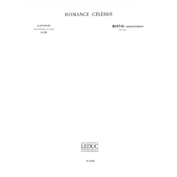 Jean Paul Egide Martini: Plaisir d'Amour (Classiques No.136) (Violin & Piano)