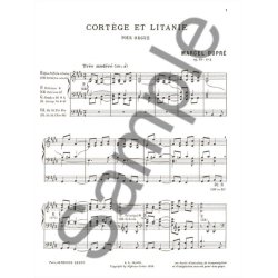Marcel Dupr&eacute;: Cort&egrave;ge Et Litanie Pour Grand Orgue