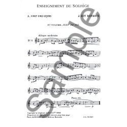 Ropartz 25 Lecons De Solfege Volume 1 Cle De Sol Sans Acc Book