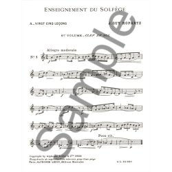 Ropartz 25 Lecons De Solfege Volume 1 Cle De Sol Sans Acc Book