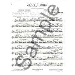 Marcel Mo&yuml;se: 20 Etudes d'apr&egrave;s Kreutzer (Flute solo)