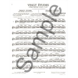 Marcel Mo&yuml;se: 20 Etudes d'apr&egrave;s Kreutzer (Flute solo)