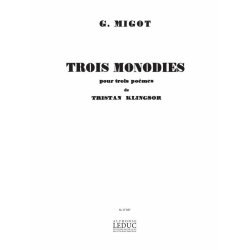 Migot Georges 3 Monodies Pour 3 Poemes De Klingsor Unison Choir