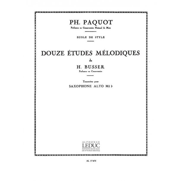 Henri B&uuml;sser: 12 Etudes m&eacute;lodiques (Saxophone solo)