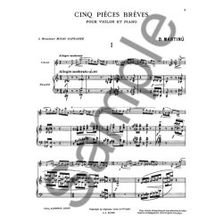 Bohuslav Martinu: 5 Pi&egrave;ces br&egrave;ves H184 (Violin & Piano)