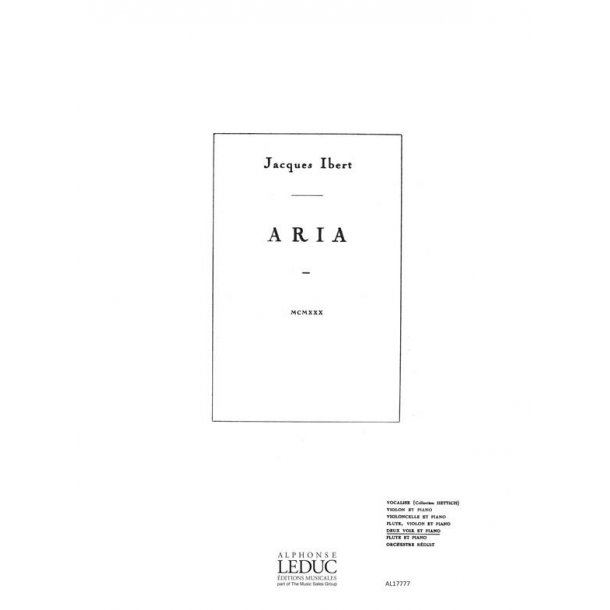 Ibert Aria 2 Part & Piano Book