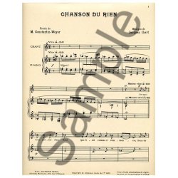 Jacques Ibert: Chanson du Rien (med) (Voice & Piano)
