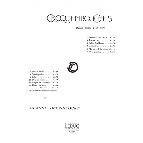 Claude Delvincourt: Croquembouches No.4: Grenadine (Piano solo)