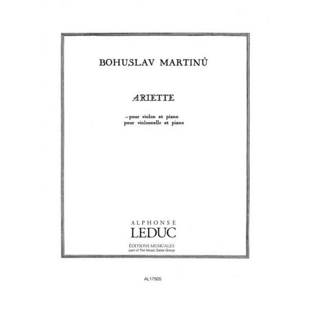 Bohuslav Martinu: Ariette H188a (Violin & Piano)