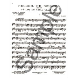 Various Composers: Recueil de Sonates Vol.1 (Clarinet solo)