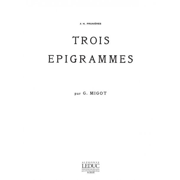 Georges Migot: 3 Epigrammes (Piano solo)