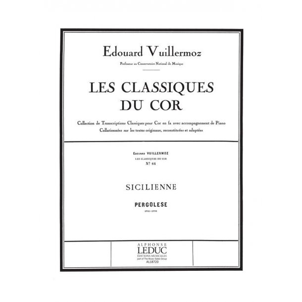 Giovanni Battista Pergolesi: Sicilienne (Classiques No.61) (Horn & Piano)