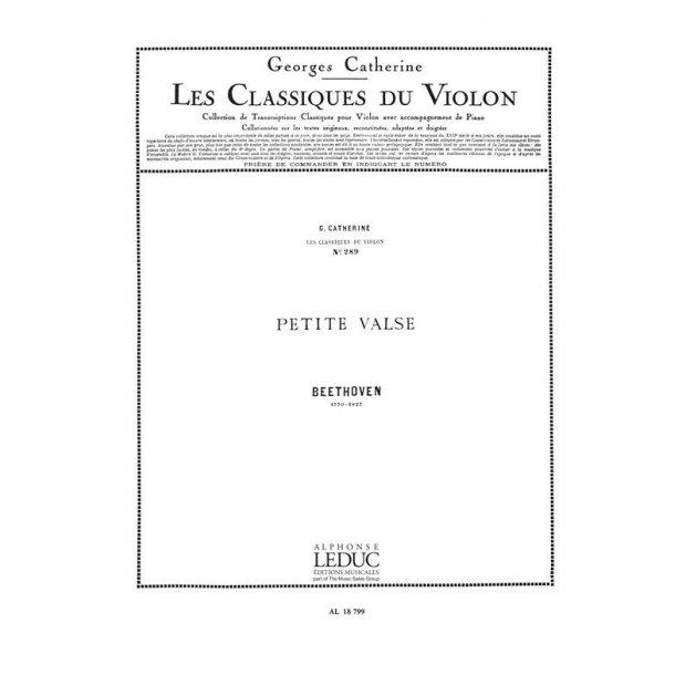 Ludwig van Beethoven: Petite Valse (Classiques No.289) (Violin & Piano)