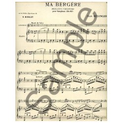 Nivelet: Ma Berg&egrave;re, Brilliantes variations (Saxophone-Alto & Piano)