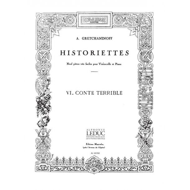 Aleksandr Tikhonovich Gretchaninov: Conte terrible (Cello & Piano)