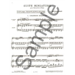Gretchaninoff Suite Miniature Op 145 Clarinet & Piano Book