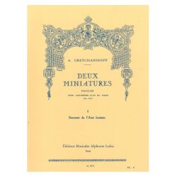 Gretchaninoff 2 Miniatures Op 145 No 1 Souvenir Saxophone & Piano Book