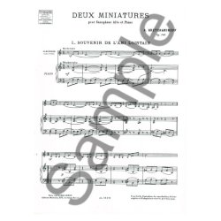 Gretchaninoff 2 Miniatures Op 145 No 1 Souvenir Saxophone & Piano Book