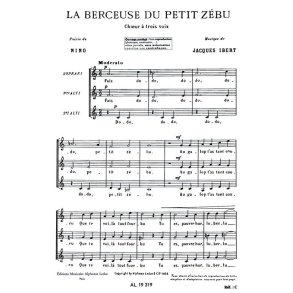 Jacques Ibert: La Berceuse du petit Zébu (Choral-Female a cappella)