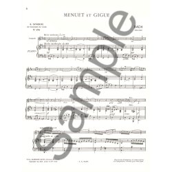 Johann Sebastian Bach: Menuet et Gigue (Classiques No.179) (Violin & Piano)