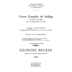 Becker Cours Complet De Solfege 5b Vol 5 12 Lec 2 Cles Mel Sans Acc Bk