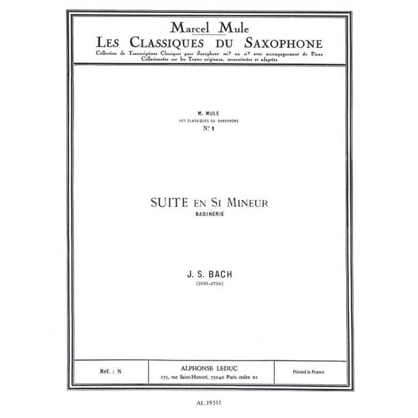 Johann Sebastian Bach: Badinerie (Alto Saxophone)