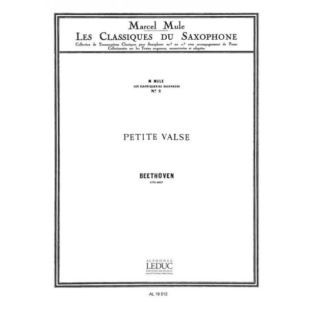 Ludwig van Beethoven: Petite Valse (Classiques No.2) (Saxophone-Alto & Piano)