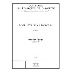 Felix Jacob Ludwig Mendelssohn Bartholdy: Romance sans Paroles No.3 (Classiques No.60) (Saxophone-Alto & Piano)