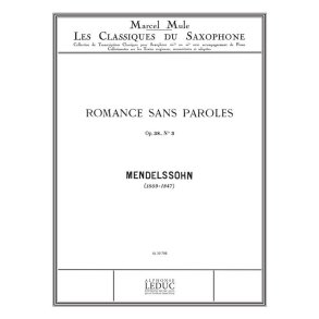 Felix Jacob Ludwig Mendelssohn Bartholdy: Romance sans Paroles No.3 (Classiques No.60) (Saxophone-Alto & Piano)