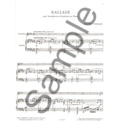 Henri Tomasi: Ballade (Saxophone-Alto & Piano)