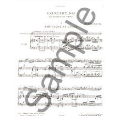 Eug&egrave;ne Bozza: Concertino (Saxophone-Alto & Piano)