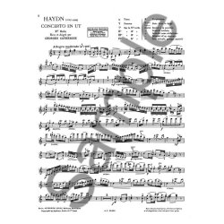 Haydn Catherine Premier Solo Extrait Concerto In C Violin & Piano Book