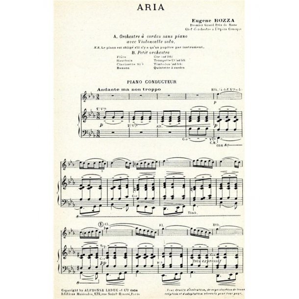 Eug&egrave;ne Bozza: Aria (Sextet-Strings)