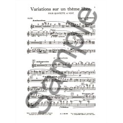Eug&egrave;ne Bozza: Variations sur un Th&egrave;me libre Op.42 (Quintet-Wind)