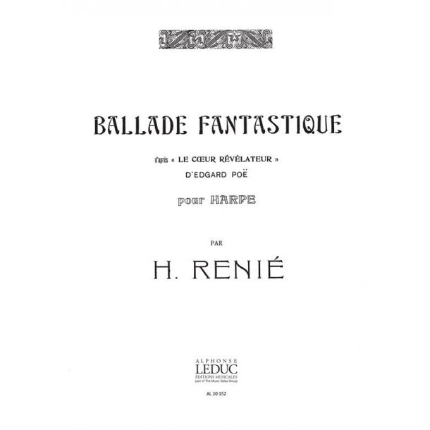 Renie Henriette Ballade Fantastique Harp Solo Book