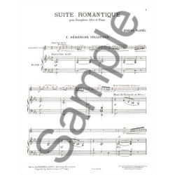 Robert Planel: Suite romantique No.1: S&eacute;r&eacute;nade italienne (Saxophone-Alto & Piano)