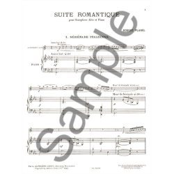 Robert Planel: Suite romantique No.1: S&eacute;r&eacute;nade italienne (Saxophone-Alto & Piano)