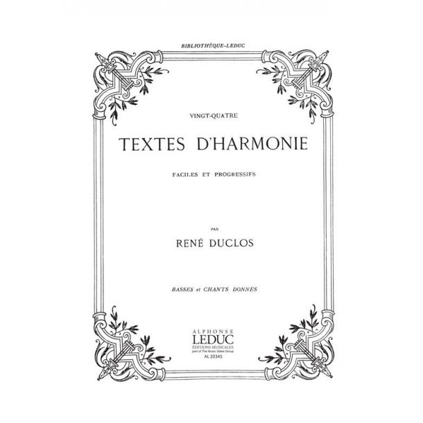 Duclos 24 Textes D'harmonie Faciles Et Progressifs Basses Bl767 Bk
