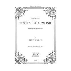 Duclos 24 Textes D'harmonie Faciles Et Progressifs Realisations Book