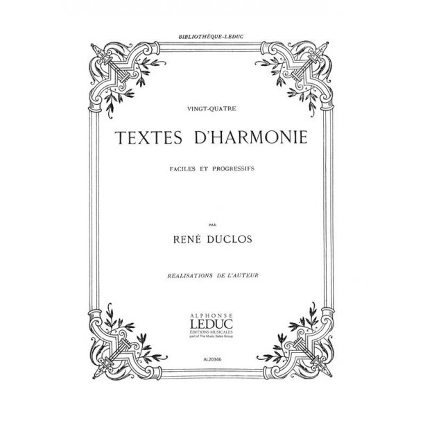 Duclos 24 Textes D'harmonie Faciles Et Progressifs Realisations Book