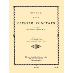 Weber Delecluse Concerto In F Minor No 1 Clarinet & Piano Book